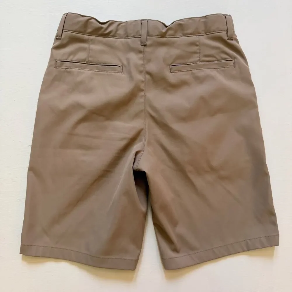 Lands End Boys School Uniform Khaki Active Chino Performance Shorts Size 16